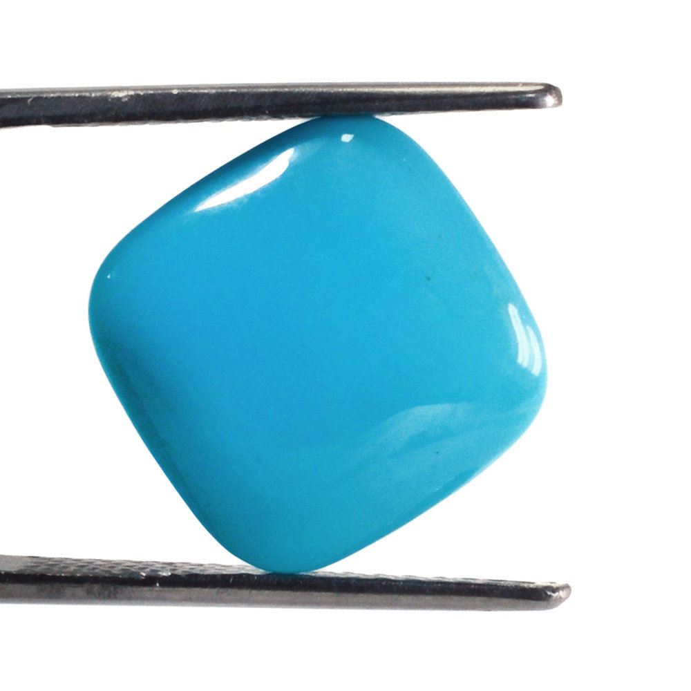 SLEEPING BEAUTY TURQUOISE PLAIN LENTIL CUSHION 14MM 7.18 Cts.