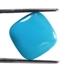 SLEEPING BEAUTY TURQUOISE PLAIN LENTIL CUSHION 14MM 7.18 Cts.