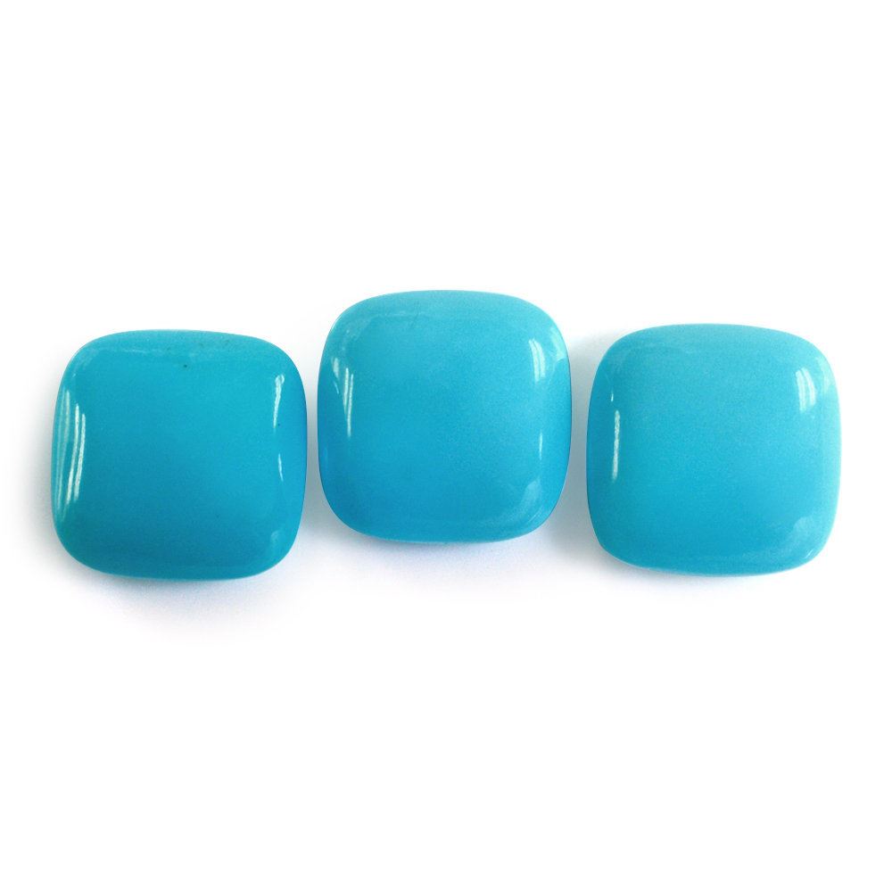 SLEEPING BEAUTY TURQUOISE PLAIN LENTIL CUSHION 14MM 7.18 Cts.
