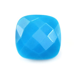 SLEEPING BEAUTY TURQUOISE CHECKER CUT CUSHION 12MM 5.58 Cts.