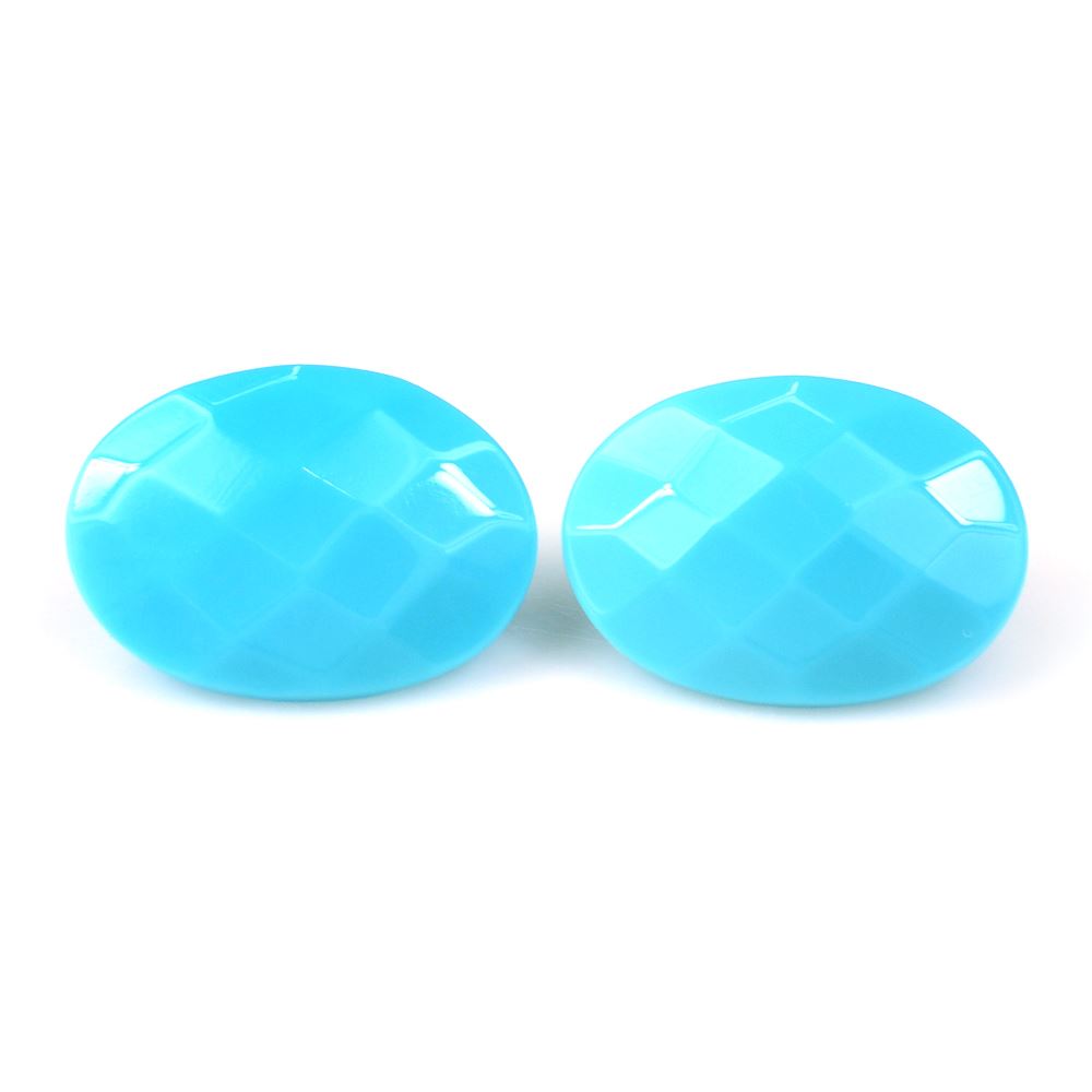 SLEEPING BEAUTY TURQUOISE CHECKER CUT OVAL 14X10MM 4.05 Cts.