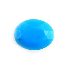 SLEEPING BEAUTY TURQUOISE TOP TABLE IRREGULAR CUT BACK OVAL (SPECIAL) 9 X 7 MM 1.28 Cts.