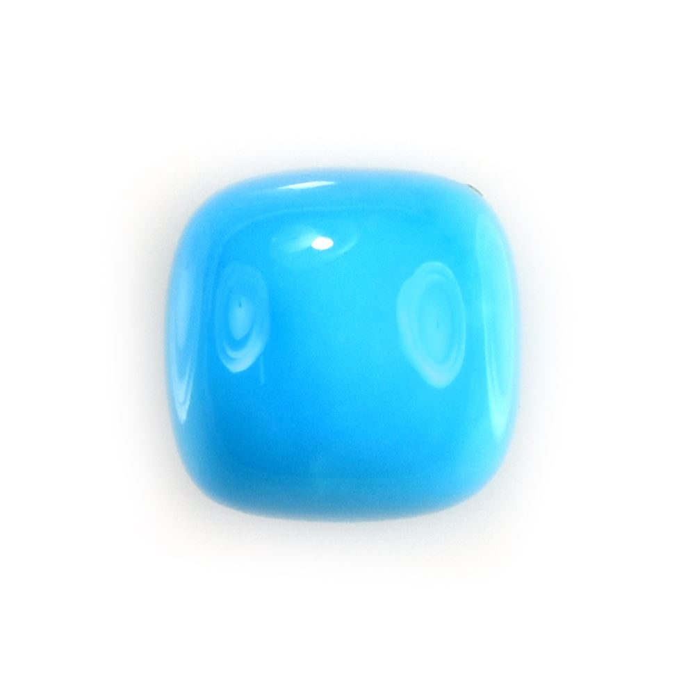 SLEEPING BEAUTY TURQUOISE PLAIN CUSHION CAB (AAA) 10X10MM 3.90 Cts.