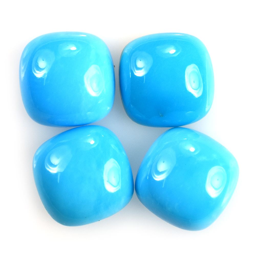 SLEEPING BEAUTY TURQUOISE PLAIN CUSHION CAB (AAA) 8 X 8 MM 1.93 Cts.