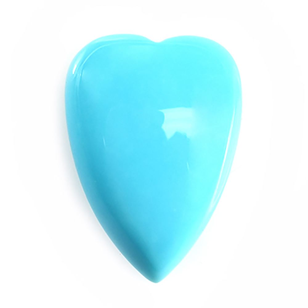 SLEEPING BEAUTY TURQUOISE PLAIN HEART (BLUE GREEN/AA) 14 X 10 MM 3.10 Cts.