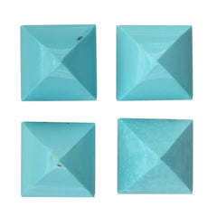 SLEEPING BEAUTY TURQUOISE PYRAMID SQUARE CAB 10MM 5.76 Cts.