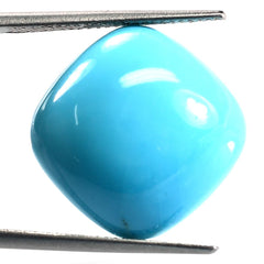 SLEEPING BEAUTY TURQUOISE PLAIN CUSHION CAB (AA) 17 X 17 MM 13.18 Cts.