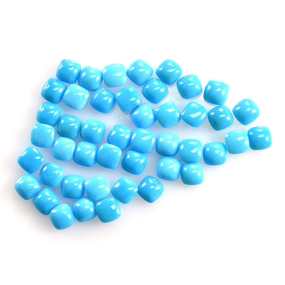 SLEEPING BEAUTY TURQUOISE PLAIN LENTIL CUSHION (SPECIAL) 5 X 5 MM 0.54 Cts.