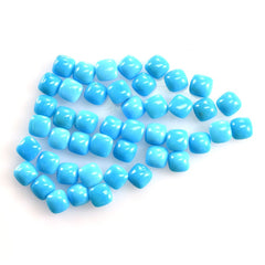 SLEEPING BEAUTY TURQUOISE PLAIN LENTIL CUSHION (SPECIAL) 5 X 5 MM 0.54 Cts.