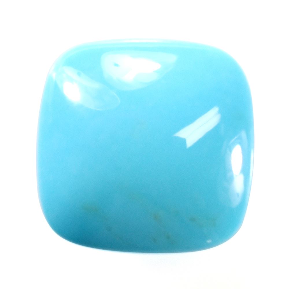 SLEEPING BEAUTY TURQUOISE PLAIN LENTIL CUSHION (AA) 14 X 14 MM 8.34 Cts.