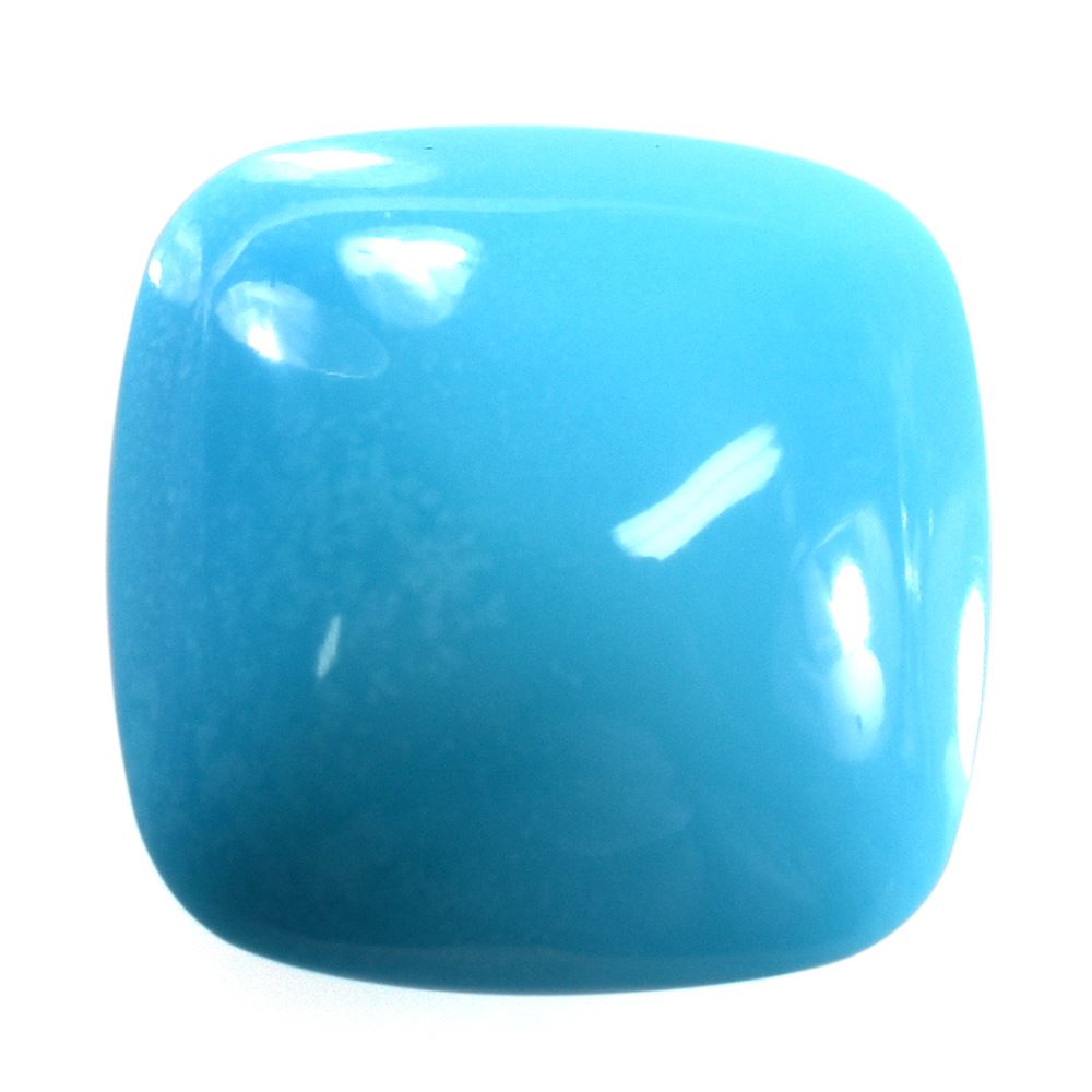 SLEEPING BEAUTY TURQUOISE PLAIN LENTIL CUSHION (AA) 14 X 14 MM 9.55 Cts.