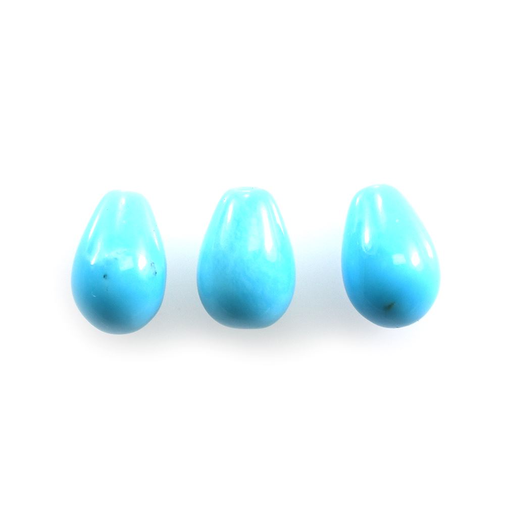 SLEEPING BEAUTY TURQUOISE PLAIN DROPS (AA) 6 X 4 MM (HALF DRILL) - 0.70 MM 0.68 Cts.