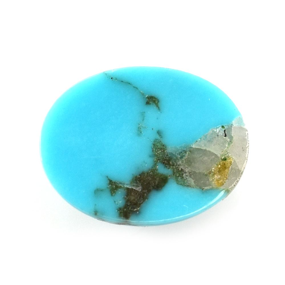 TURQUOISE PERSIAN WITH MATRIX PLAIN OVAL CAB (BG/AAA) 10.00X8.00 MM 1.78 Cts.