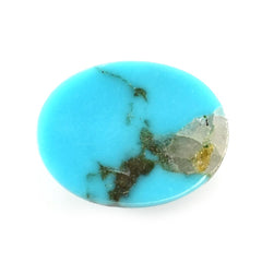 TURQUOISE PERSIAN WITH MATRIX PLAIN OVAL CAB (BG/AAA) 10.00X8.00 MM 1.78 Cts.