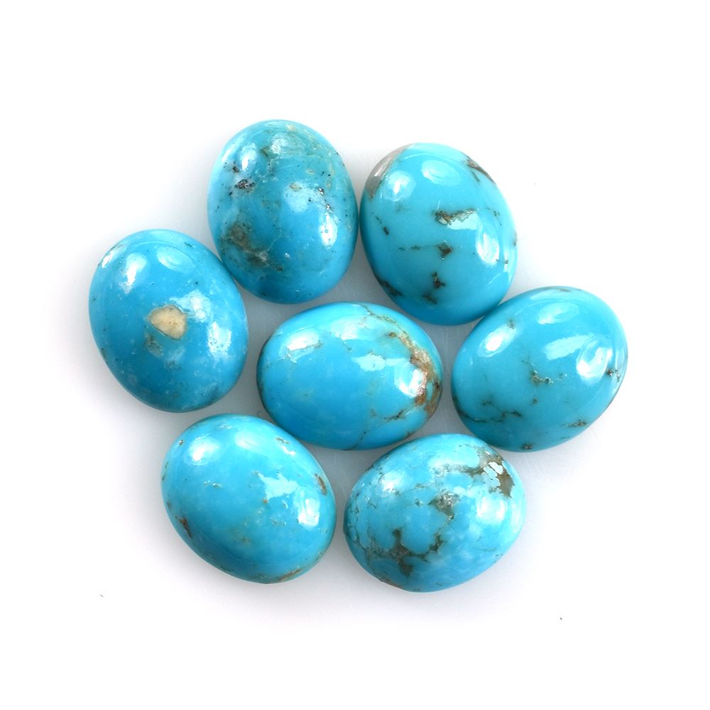 TURQUOISE PERSIAN WITH MATRIX PLAIN OVAL CAB (BG/AAA) 10.00X8.00 MM 1.78 Cts.