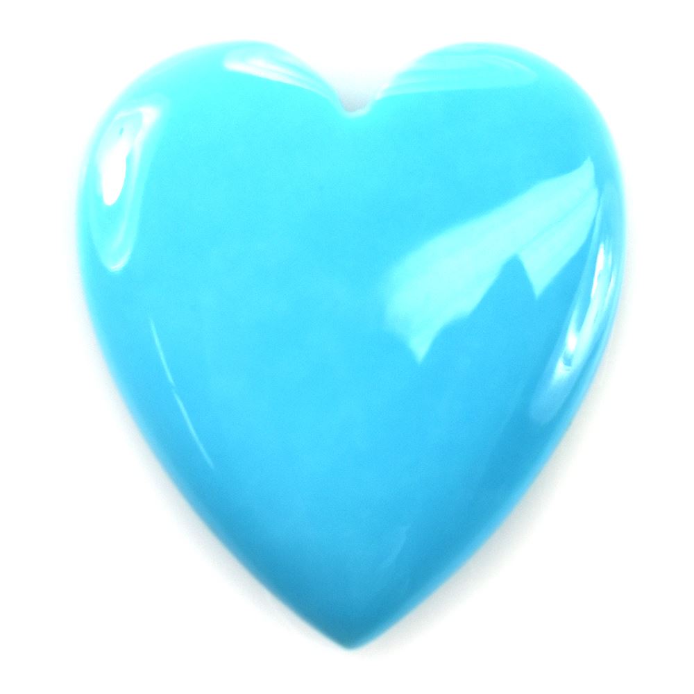 SLEEPING BEAUTY TURQUOISE PLAIN CAB HEART (A) (CLEAN) (NORMAL) 18.70 X 16.60 MM 5.55 Cts.