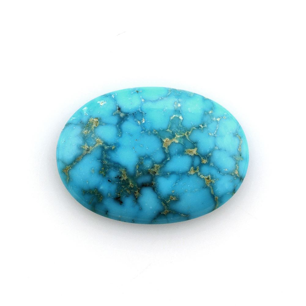 SLEEPING BEAUTY TURQUOISE OVAL CAB (SPIDER WEB) 14X10MM 2.21 Cts.