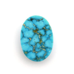 SLEEPING BEAUTY TURQUOISE OVAL CAB (SPIDER WEB) 14X10MM 2.21 Cts.