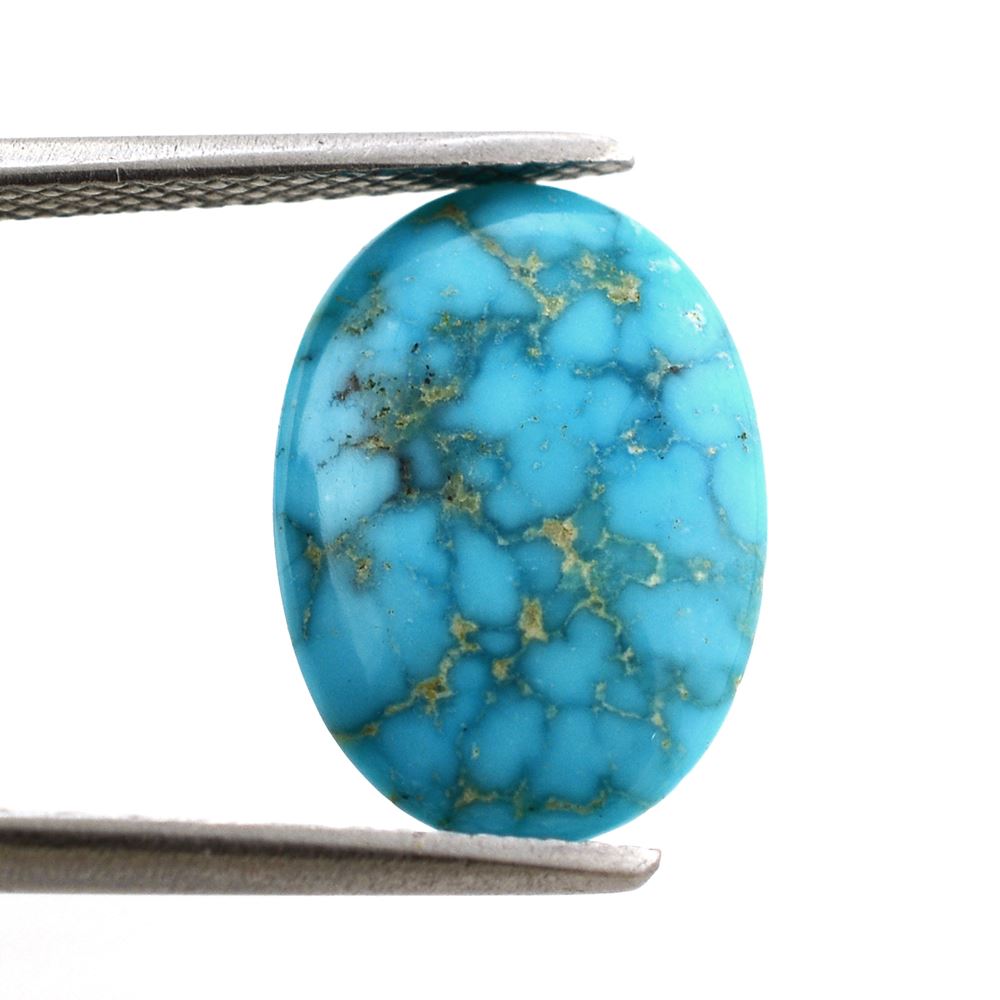 SLEEPING BEAUTY TURQUOISE OVAL CAB (SPIDER WEB) 14X10MM 2.21 Cts.