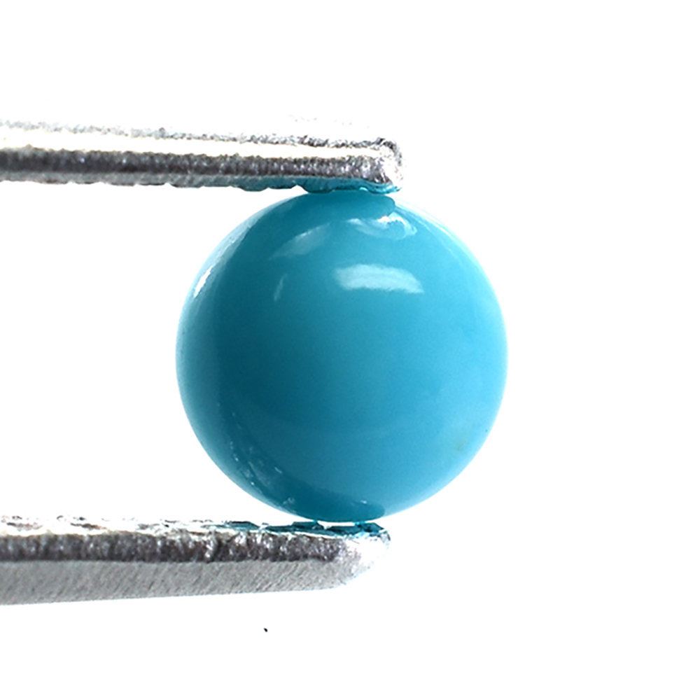 SLEEPING BEAUTY TURQUOISE PLAIN ROUND CAB (AAA) 8 MM 1.30 Cts.