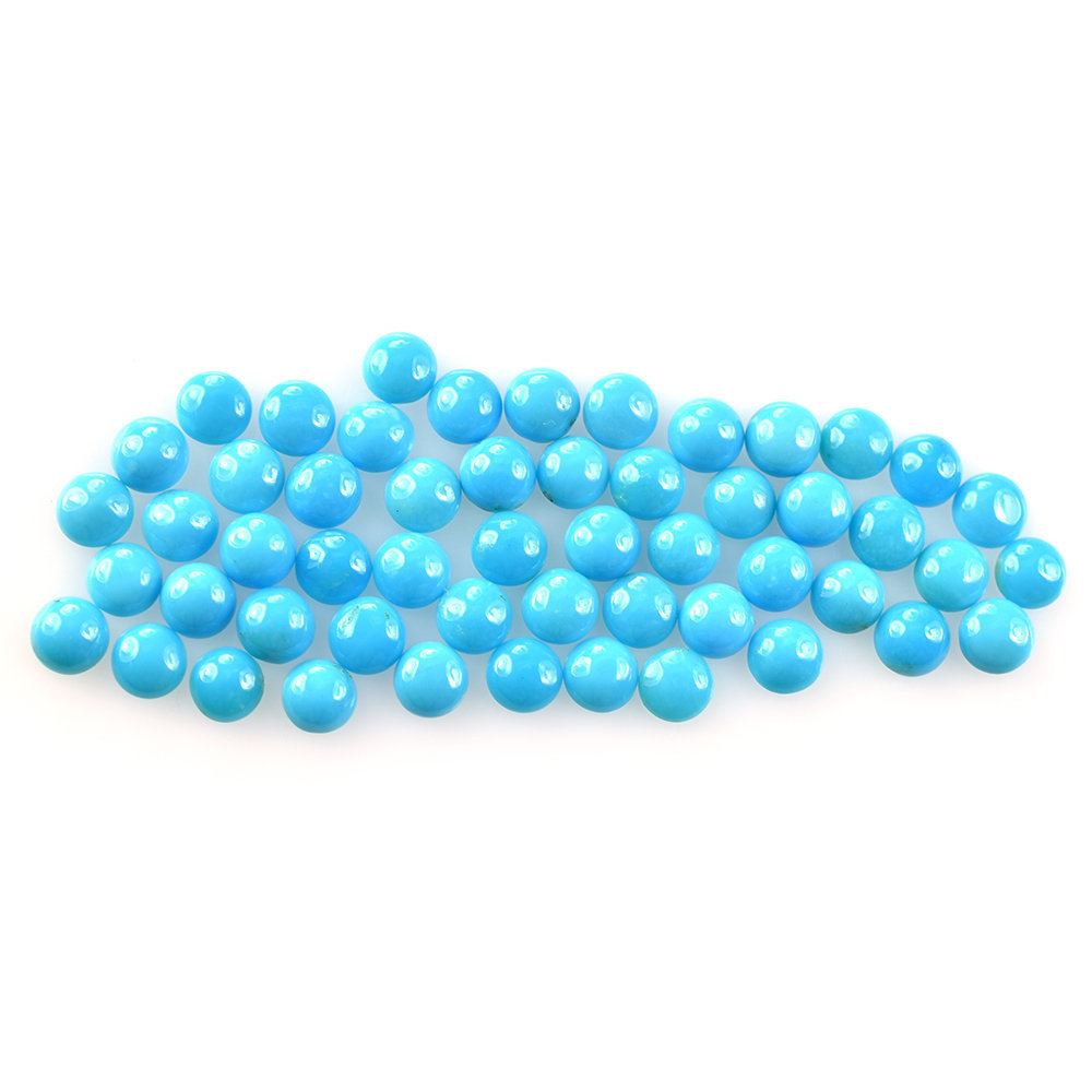 SLEEPING BEAUTY TURQUOISE PLAIN ROUND CAB (SUPER) 4 MM 0.21 Cts.