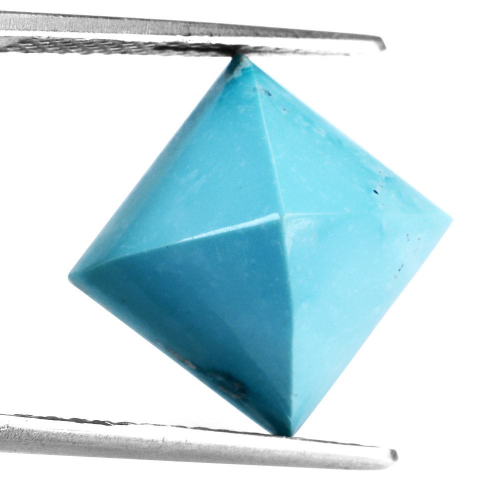 SLEEPING BEAUTY TURQUOISE PYRAMID SQUARE CAB 12MM 10.20 Cts.