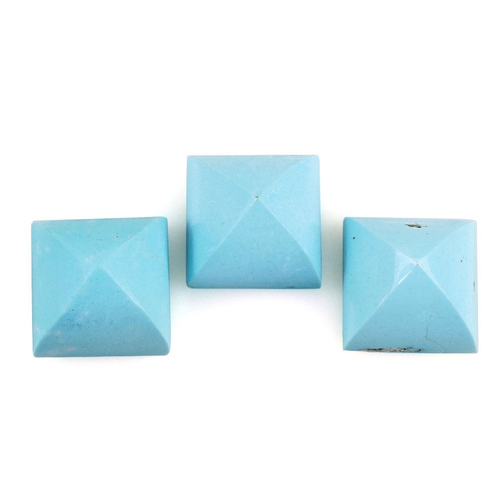 SLEEPING BEAUTY TURQUOISE PYRAMID SQUARE CAB 10MM 5.68 Cts.