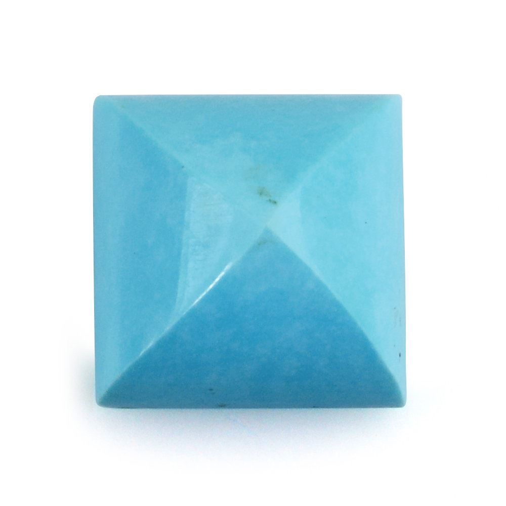 SLEEPING BEAUTY TURQUOISE PYRAMID SQUARE CAB 10MM 5.70 Cts.