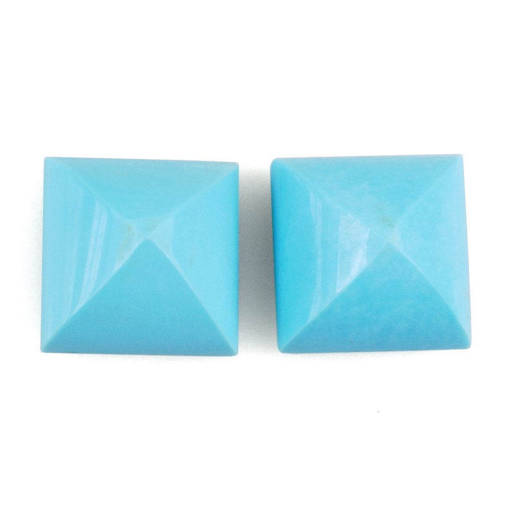 SLEEPING BEAUTY TURQUOISE PYRAMID SQUARE CAB 10MM 5.70 Cts.