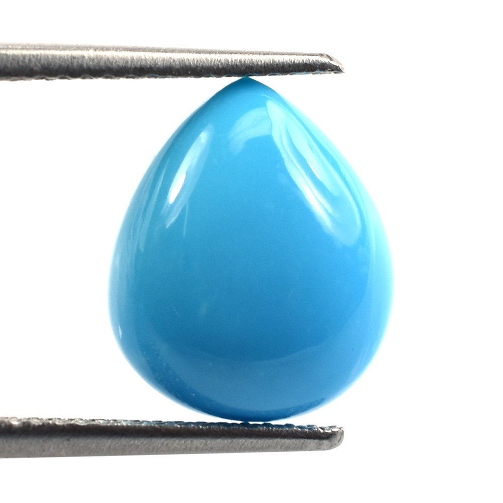 SLEEPING BEAUTY TURQUOISE PLAIN PEAR CAB (AAA/SI) 12.50 X 10.50 MM 3.59 Cts.