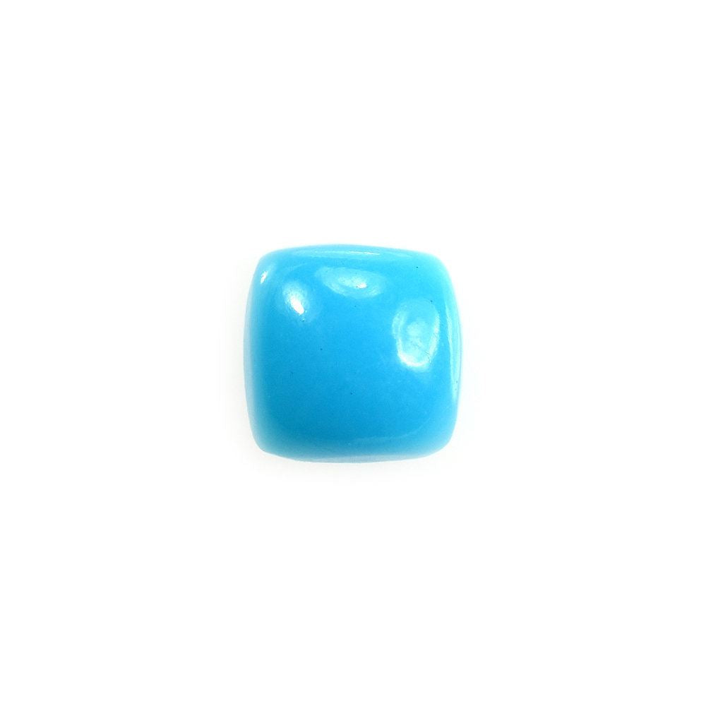 SLEEPING BEAUTY TURQUOISE PLAIN CUSHION CAB (BLUE GREEN/SPECIAL) (ANTIQUE) 4X4MM 0.31 Cts.