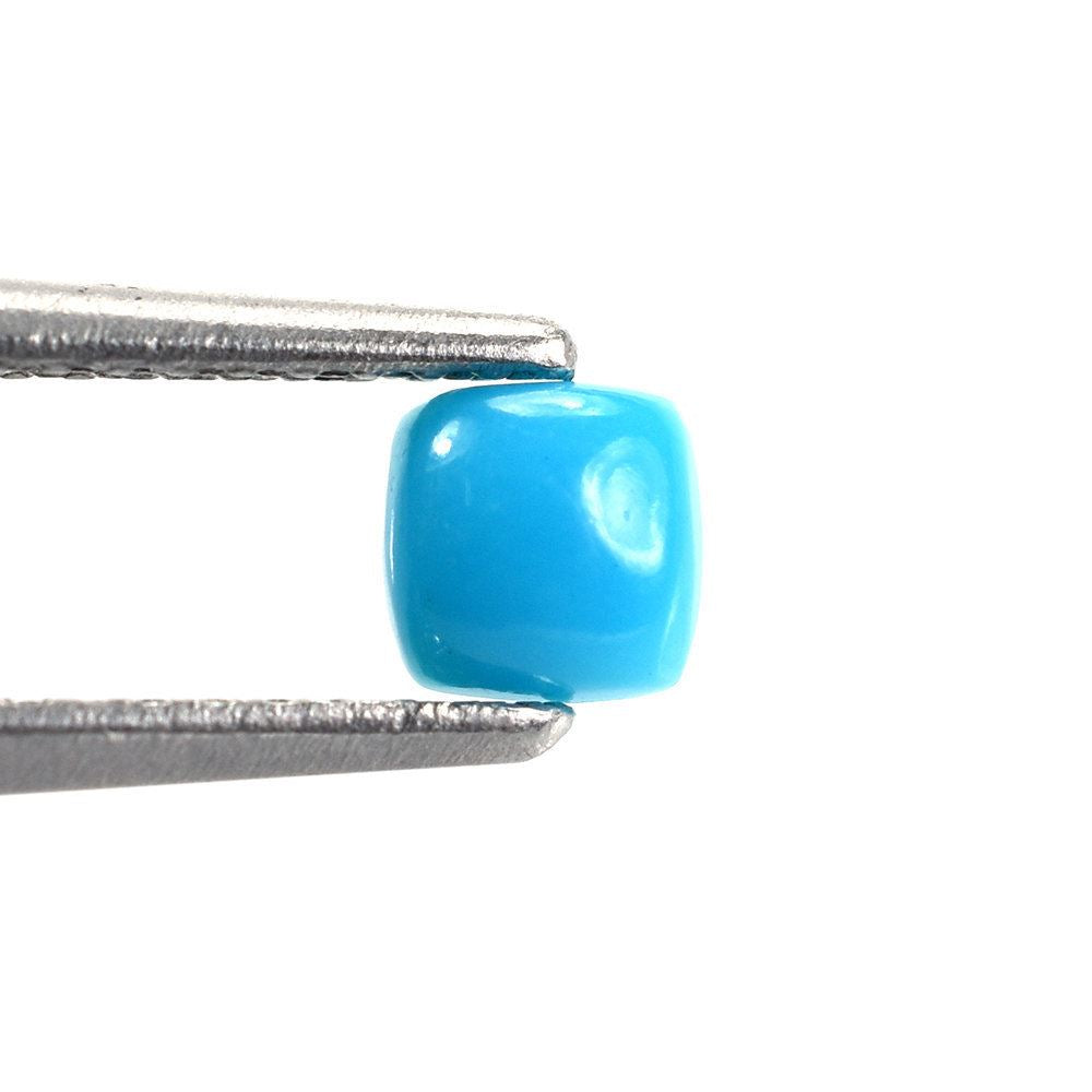 SLEEPING BEAUTY TURQUOISE PLAIN CUSHION CAB (BLUE GREEN/SPECIAL) (ANTIQUE) 4X4MM 0.31 Cts.