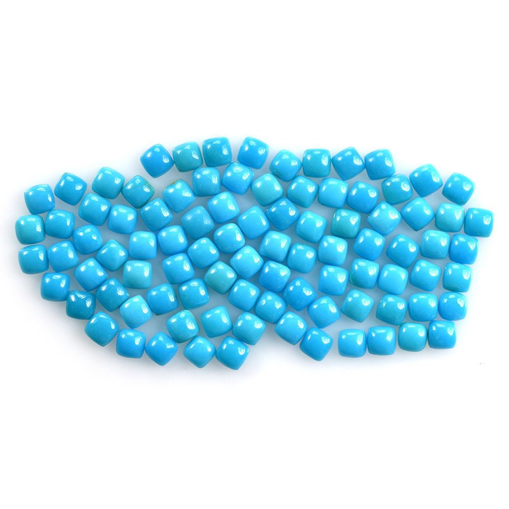 SLEEPING BEAUTY TURQUOISE PLAIN CUSHION CAB (BLUE GREEN/SPECIAL) (ANTIQUE) 4X4MM 0.31 Cts.