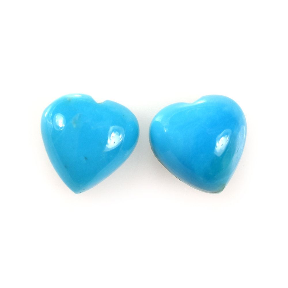 SLEEPING BEAUTY TURQUOISE PLAIN HEART CAB (BLUE GREEN/SPECIAL) 7X7MM 1.20 Cts.