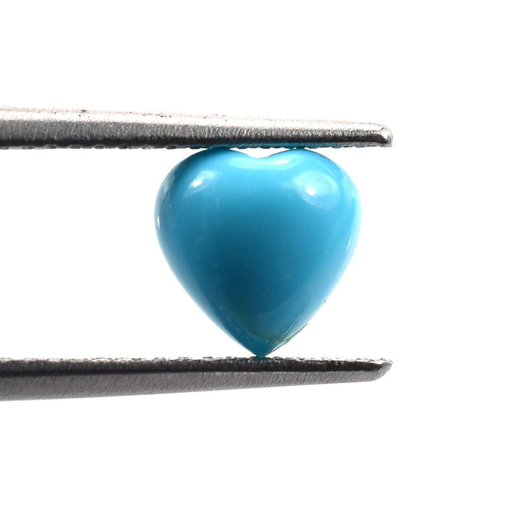 SLEEPING BEAUTY TURQUOISE PLAIN HEART CAB (A/SI) 7X7MM 1.14 Cts.