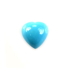 SLEEPING BEAUTY TURQUOISE PLAIN HEART CAB (BLUE GREEN/AAA/SI) 7X7MM 1.13 Cts.