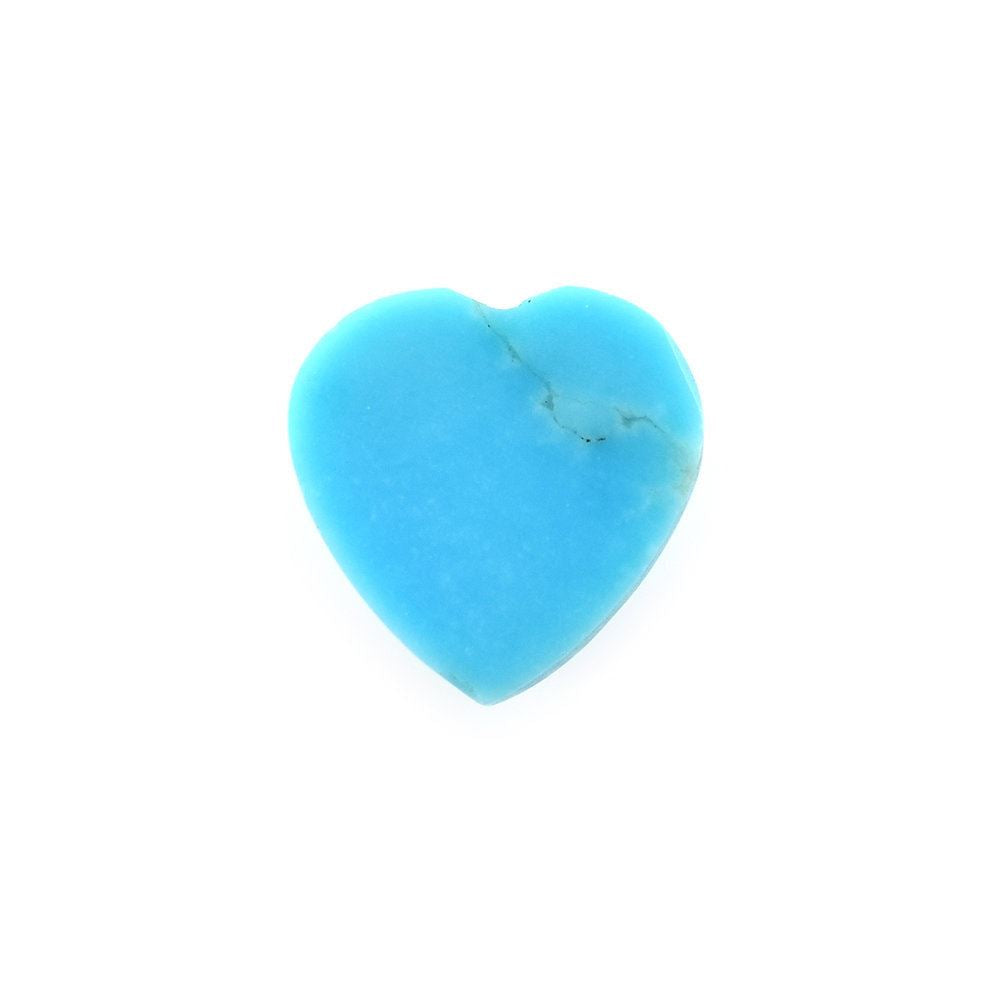 SLEEPING BEAUTY TURQUOISE PLAIN HEART CAB (BLUE GREEN/AAA/SI) 7X7MM 1.13 Cts.