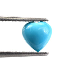 SLEEPING BEAUTY TURQUOISE PLAIN HEART CAB (BLUE GREEN/AAA/SI) 7X7MM 1.13 Cts.