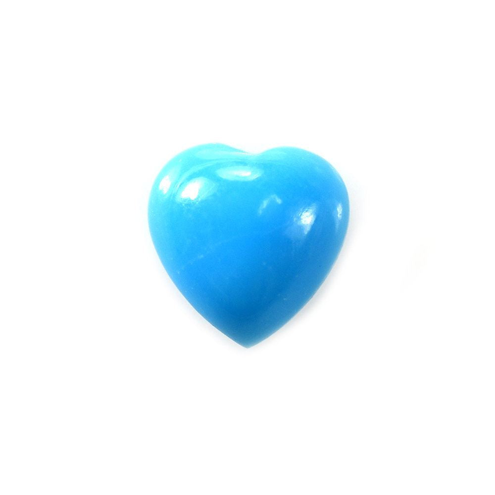 SLEEPING BEAUTY TURQUOISE PLAIN HEART CAB (AAA/SI) 7X7MM 1.21 Cts.