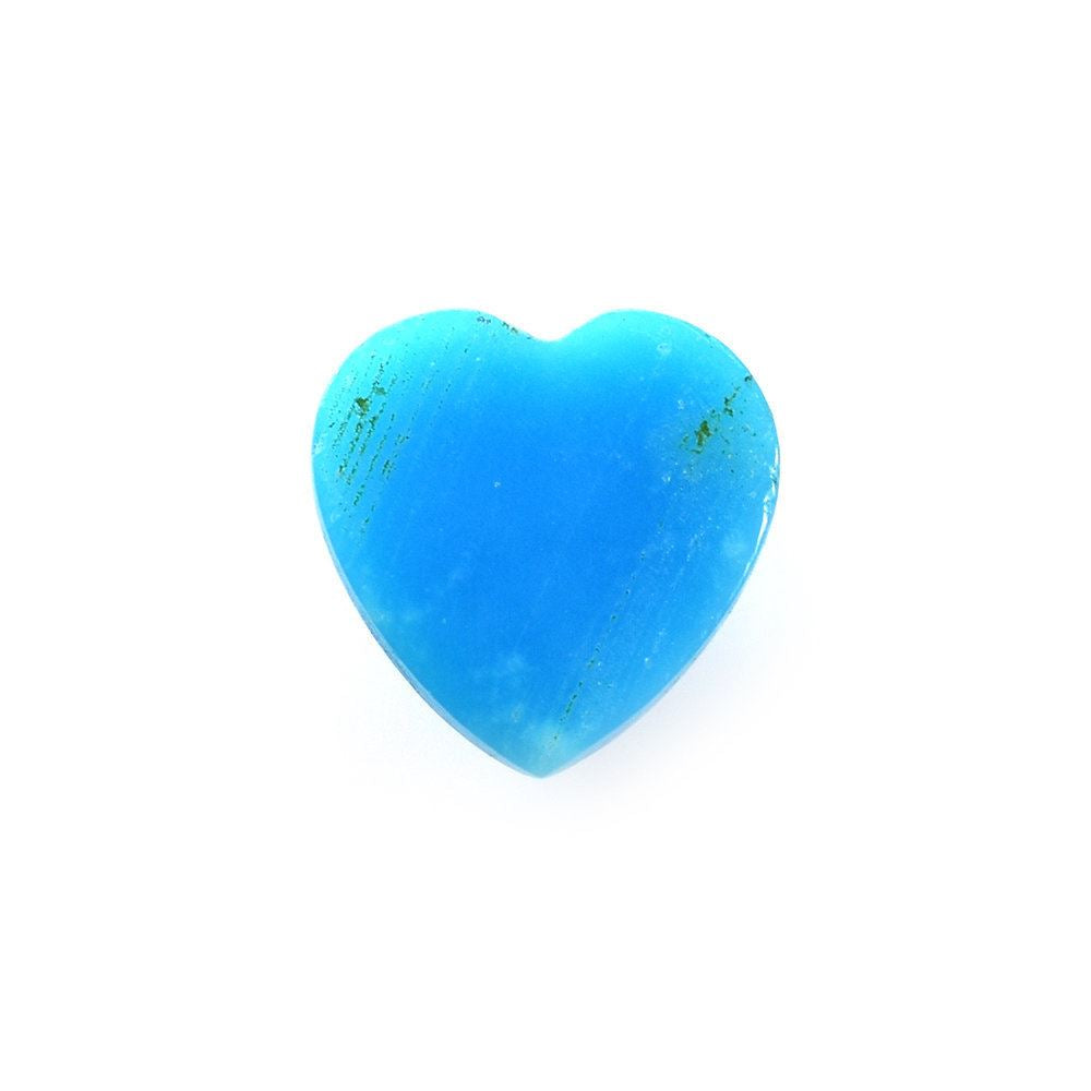 SLEEPING BEAUTY TURQUOISE PLAIN HEART CAB (AAA/SI) 7X7MM 1.21 Cts.