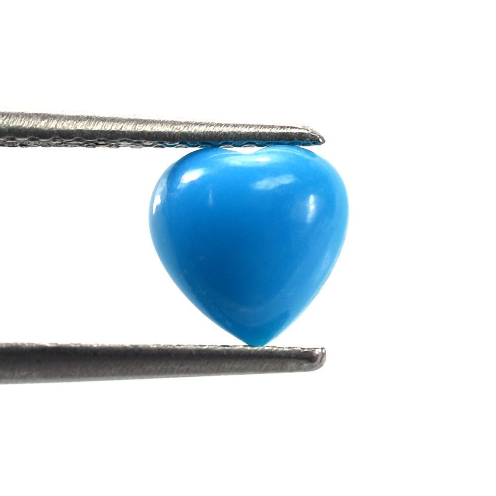 SLEEPING BEAUTY TURQUOISE PLAIN HEART CAB (AAA/SI) 7X7MM 1.21 Cts.