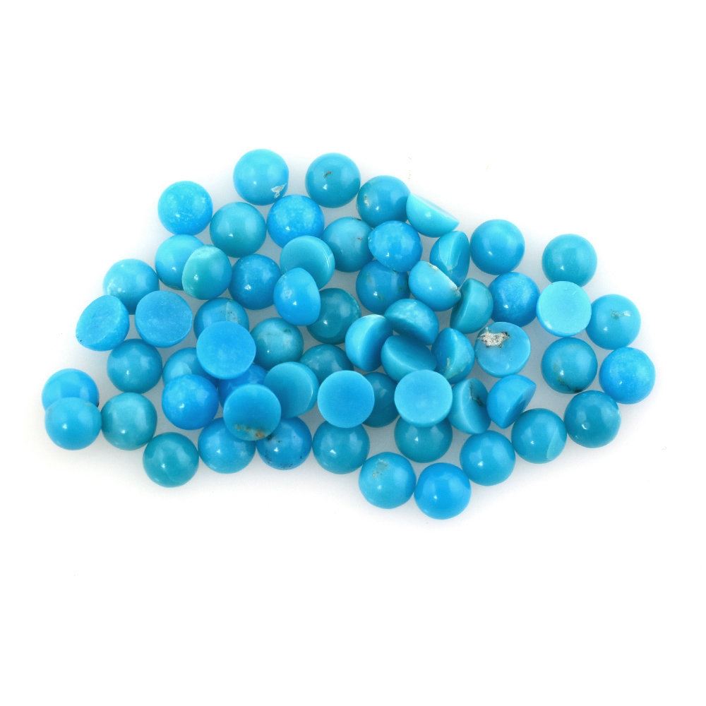 SLEEPING BEAUTY TURQUOISE ROUND CAB 3MM 0.12 Cts.