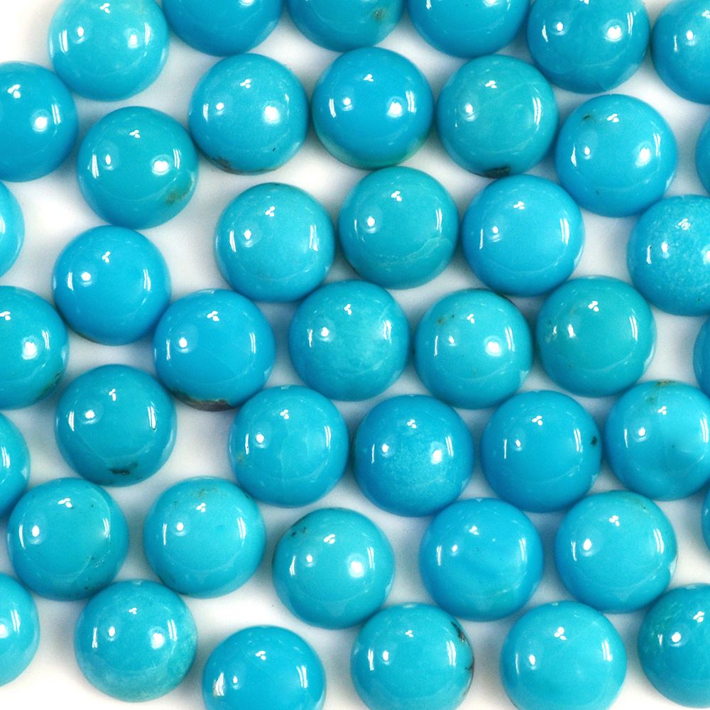 SLEEPING BEAUTY TURQUOISE ROUND CAB 6MM 0.84 Cts.