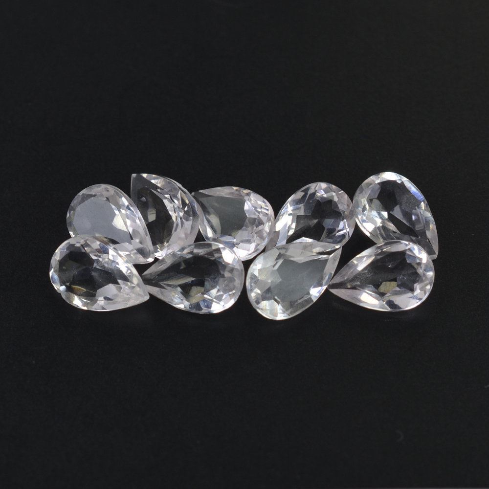 WHITE AQUAMARINE (LITE PINK) CUT PEAR 6x4MM 0.32 Cts.