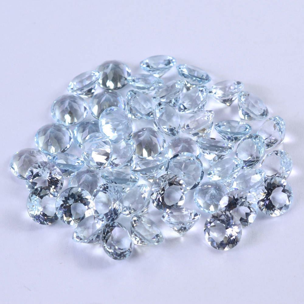 WHITE AQUAMARINE CUT ROUND (C) 6MM 0.75 Cts.