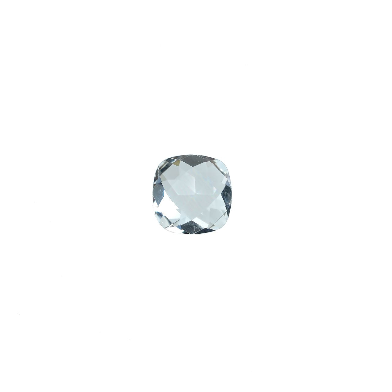 WHITE AQUAMARINE CHECKER CUT CUSHION (CLEAN) 5.00X5.00MM 0.64 Cts.