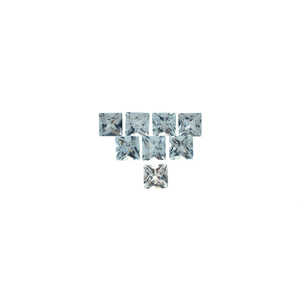 WHITE AQUAMARINE PRINCESS CUT SQUARE (C/CLEAN) 6.00X6.00MM 0.96 Cts.