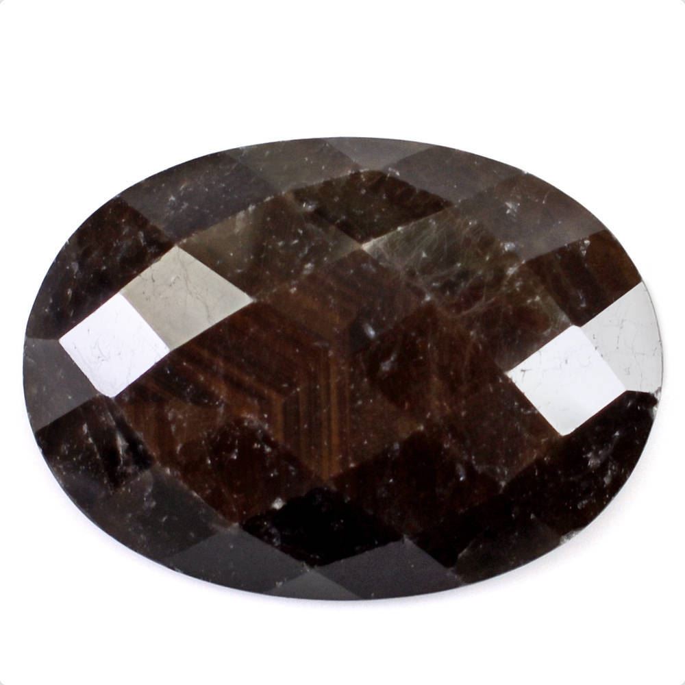 BROWN SAPPHIRE CHECKER OVAL CAB 18X13MM 10.03 Cts.