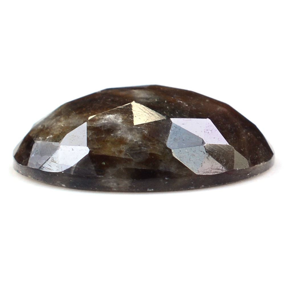 BROWN SAPPHIRE ROSE CUT ROUND CAB 16MM 11.36 Cts.