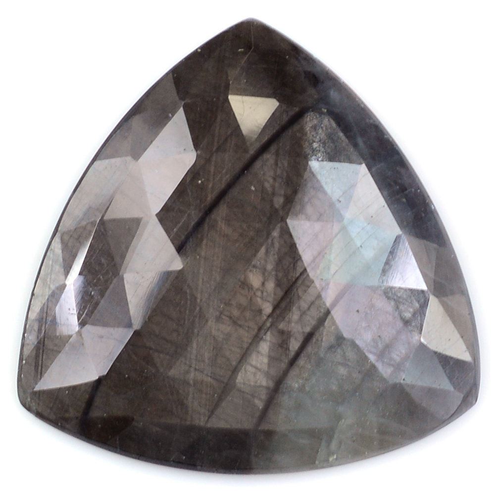 BROWN SAPPHIRE ROSE CUT TRILLION CAB 30MM 38.65 Cts.